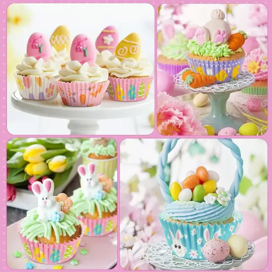 450pcs Easter Cupcake Liners, Bunny Chick Egg Flower Baking Cups Cupcake Wrappers Paper Wraps Muffin Liners for Easter Spring Birthday Party Candy Cake Decorations Supplies(9 Designs) {5}