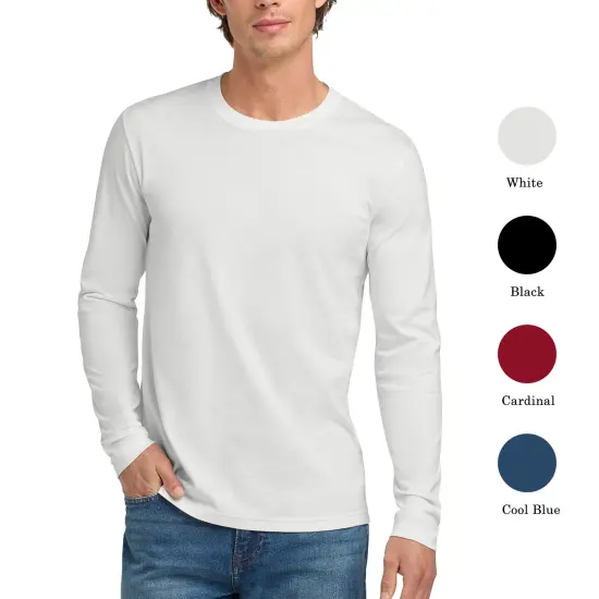 Next Level Cotton Long Sleeve T-Shirt, Men&rsquo;s Classic Crewneck Style for a Comfortable Multicolor Tee Forest green {7}