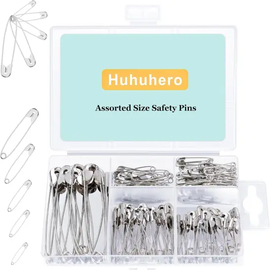 Safety Pins Assorted, 5 Different Sizes Small and Large Pin {1}