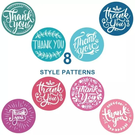 1000xThank You Sticker Roll Boutique for Business Packaging Mailer Seal Stickers {3}