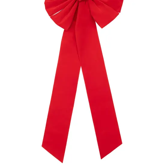 Northlight 14" x 34" Red 9-Loop Velveteen Christmas Bow Decoration {5}
