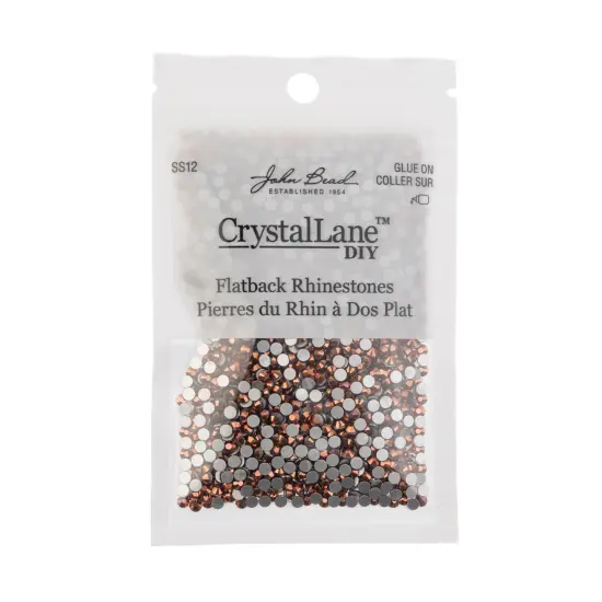 Crystal Lane DIY SS12 Glass Flatback Rhinestones, 2880pcs Metallic Rose Gold {3}