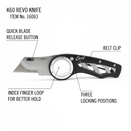 K60 Revo Folding Utility Knife Grey {2}
