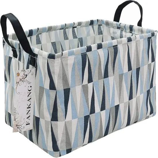 Nursery Hamper Canvas Laundry Basket Foldable with Waterproof PE Coating Large Storage Baskets {1}