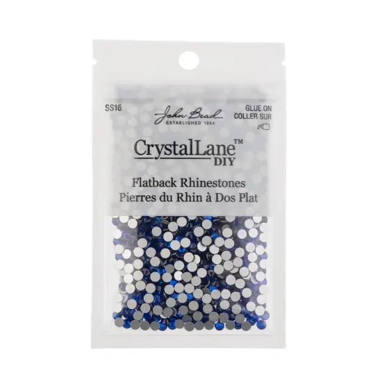 Crystal Lane DIY SS16 Glass Flatback Rhinestones, 1440pcs Sapphire {3}