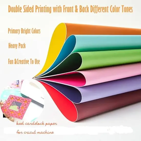 100 Pack Heavy Colored Paper Cardstock Front Back Different Color Codes Colorful Cardstock 250 GSM for DIY Art, Scrapbook, Paper Crafting,School Office Supplies (100) {4}