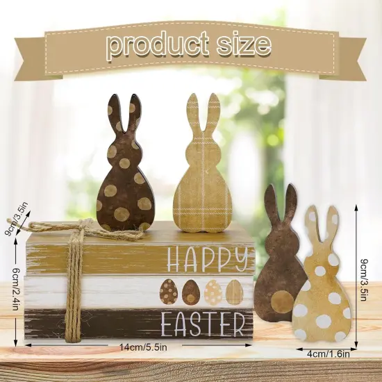 7-Piece Easter Wooden Tiered Tray Decor &ndash; Farmhouse Bunny Set {3}