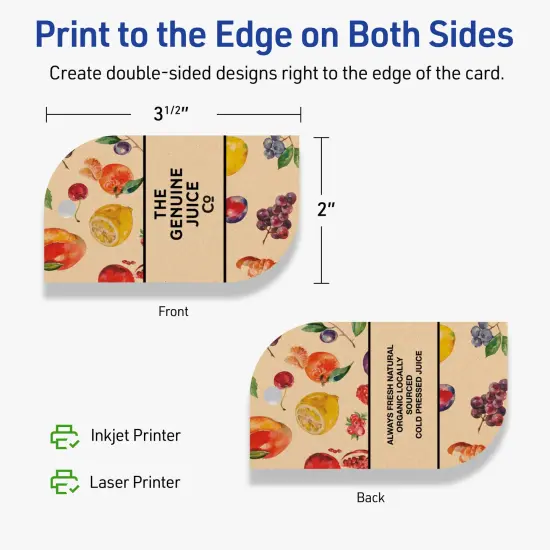 Avery Printable Leaf Printable Tags, Sure Feed Technology, 2" x 3-1/2", Matte Kraft Brown Cardstock, Print-to-The-Edge, Laser/Inkjet Printable, 80 Total {6}