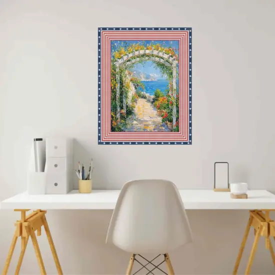 Wide Red White Blue American Flag Picture Frame - 17x25 frame {4}