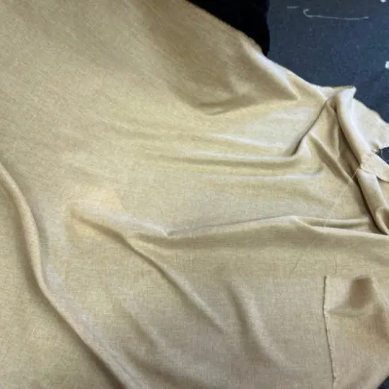 1 Yard Vintage Linen Two Tone Fabric Faux Burlap Texture Linen-Style 100% Polyester, 58&ndash;60" Width, Neutral & Earth Tones Gold {3}