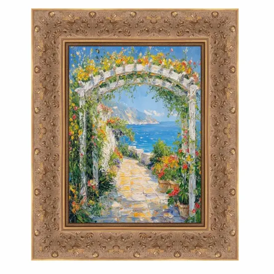 Wide Gold Ornate Floral Picture Frame 9x9 frame {1}