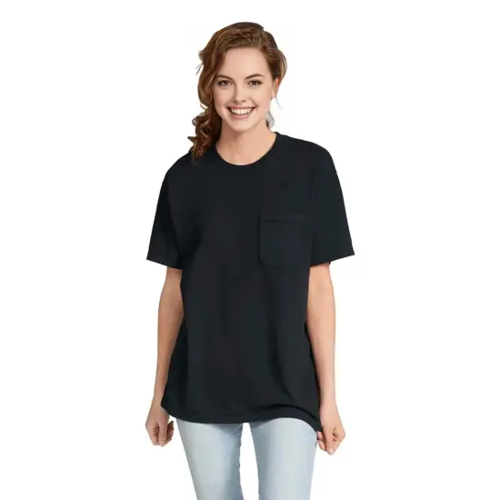 Comfort Colors&reg; Garment-Dyed Heavyweight Pocket Crewneck Short Sleeve T-Shirt Black {1}