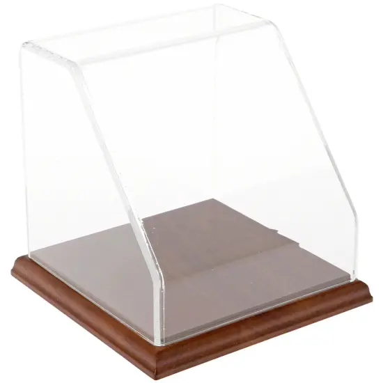 Plymor Clear Acrylic Slanted Front Display Case, 6" x 6" x 6" Hardwood {1}
