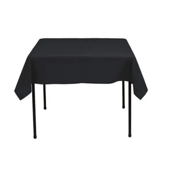 1 Yard Black Square Tablecloth Washable Polyester for Square or Round Tables 60 x 60 Inch Width {1}