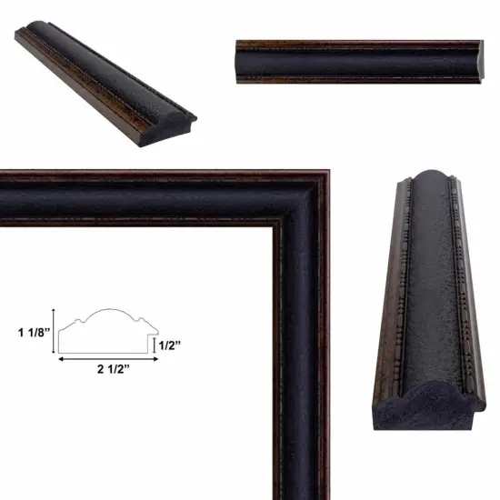 Wide Black Bronze Leather Picture Frame 30x30 frame {3}