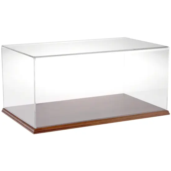 Plymor Clear Acrylic Display Case with Hardwood Base, 20" W x 12" D x 9" H {1}