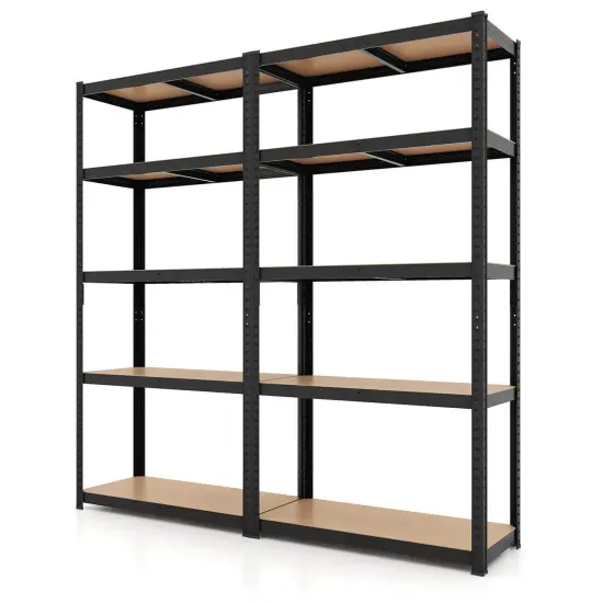 Costway 2 PCS 5 Tier Adjustable Garage Shelving Unit with 2000 lbs Max Load for Warehouse Black/Grey/Blue/Silver {7}