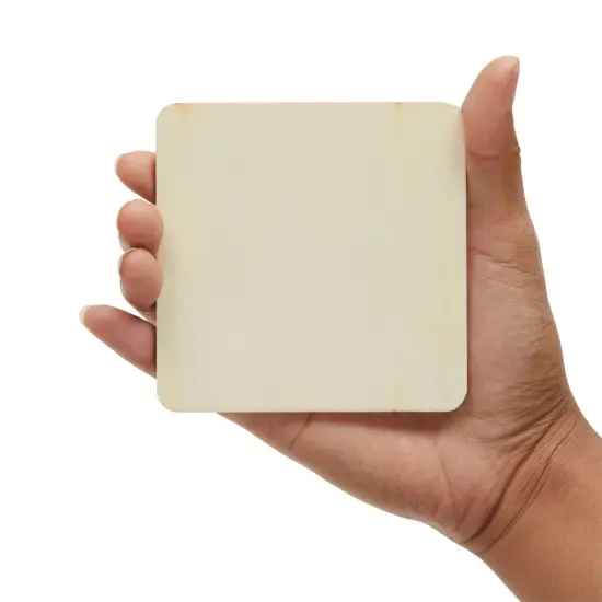 Set of 130 Unfinished Wooden Squares and Circles for Wood Burning Projects, DIY Crafts (3 Sizes/Shape) Brown {4}