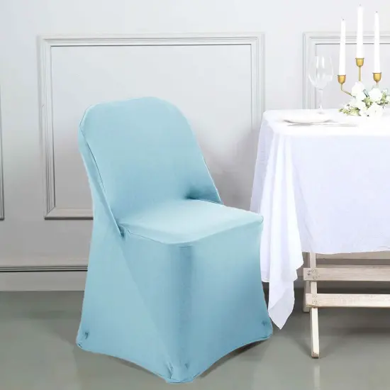 1 Piece Baby Blue Stretch Spandex Chair Cover for Soft Folding Seating {2}