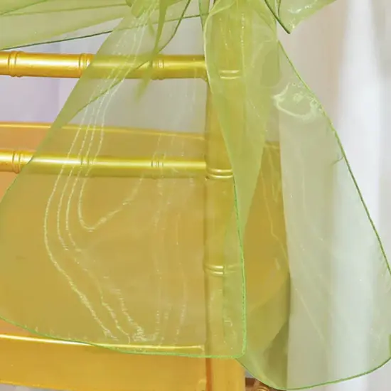 10 Pieces Moss Green Organza Chair Sashes 8"x108" Elegant Wedding & Event Decor {4}