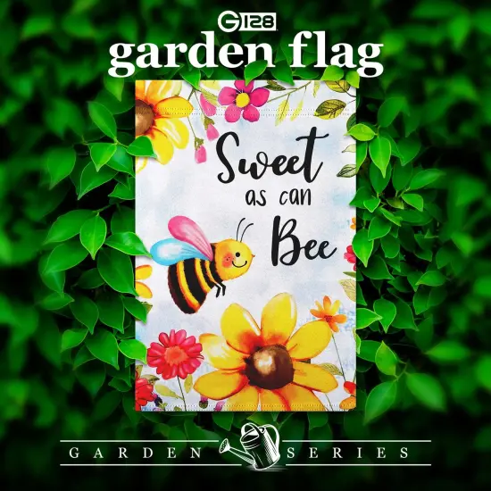 G128 Sweet Bee Flowers Garden Flag 12x18 In Double Sided Spring Yard Garden Lawn Decoration {2}