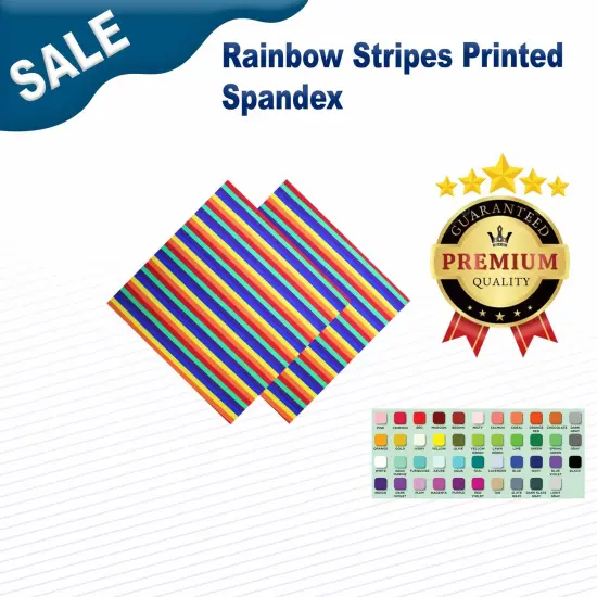 Rainbow Stripes Printed Spandex {1}