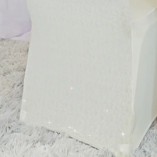1 Piece Ivory Sequin Spandex Chair Cover Stretch Fit for Banquet Seating {6}