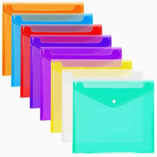 Plastic Envelopes (Pack of 8) - 8 Colors {2}