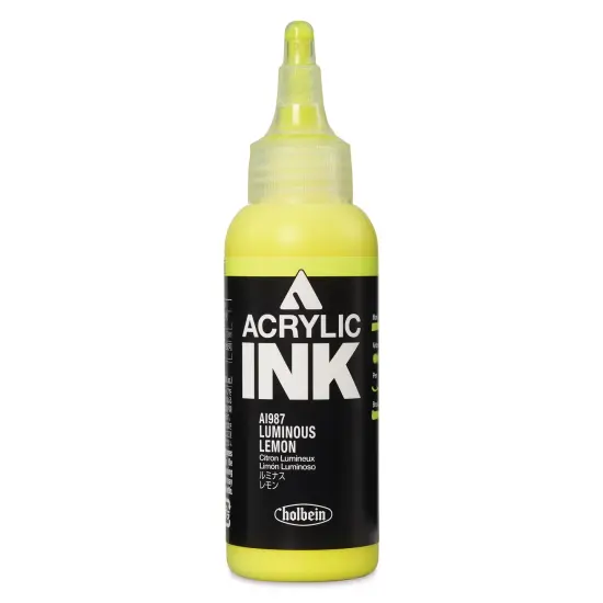 Holbein Acrylic Ink - Luminous Lemon, 100 ml {1}