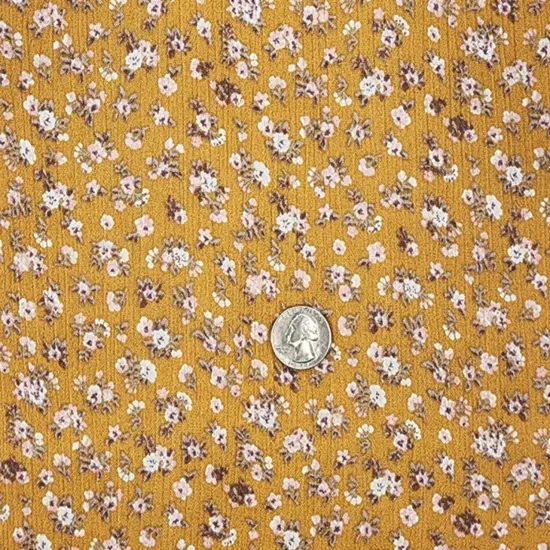 1 Yard Rayon Crinkle Mustard Gold 100% Rayon, 50/52" Width Apparel Fabric {1}