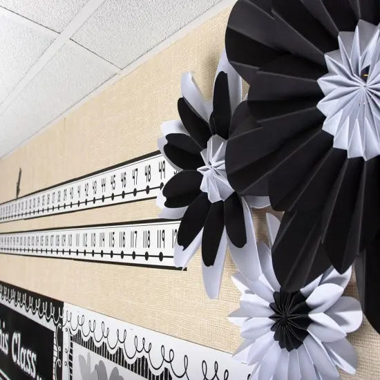 Black and White Paper Flowers Premade Decorations {3}