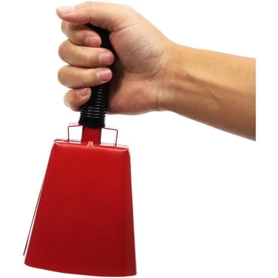 2 Pack 9.5-inch Cowbells for Sporting Events, Percussion Noise Makers with Handle for Football Games, Stadiums (Red) {3}