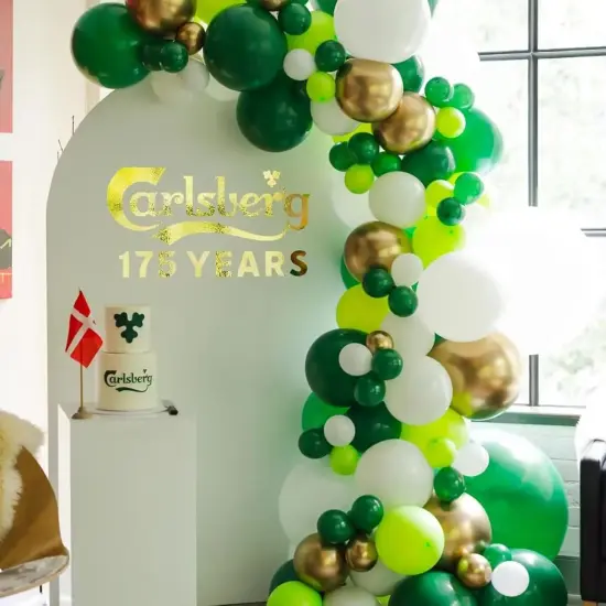 75pcs Green and White Balloons 12Inch Dark Green and White Party Balloons, White and Green Confetti Latex Balloons for St.Patrick's Day Birthday Baby Shower Jungle Safari Decorations {3}