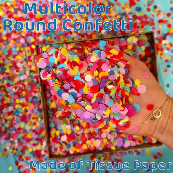 Multicolor Confetti - Mexican Colorful Party Confetti - 1.5 LBs/680 grams - Round Tissue Confetti {2}