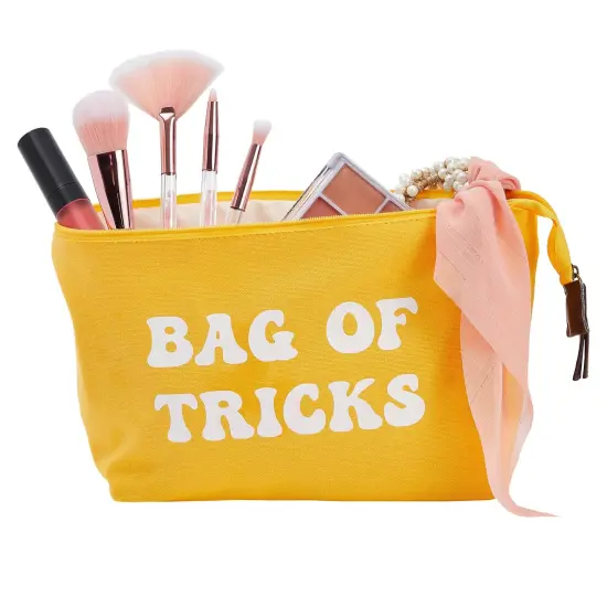 6 Pack Small Canvas Makeup Bags with Zipper for Women, 3 Colors/Designs (8 x 4 x 6 In) Multicolor {3}