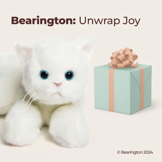 Bearington Collection Muffin Plush White Cat Stuffed Animal, 15 Inch, For Ages 3-14 {5}