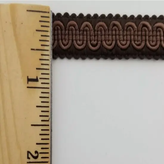 1/2" Scroll Braid Gimp w/ Backing - 12 Continuous Yards - Many Color Options! Brown {2}