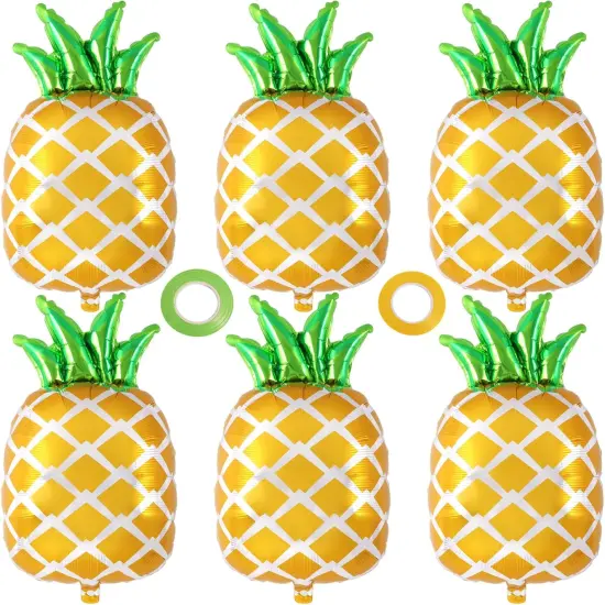 Pineapple Balloons, 6 Pcs Cute Pineapple Foil Balloons, Large Fruit Mylar Balloons {1}