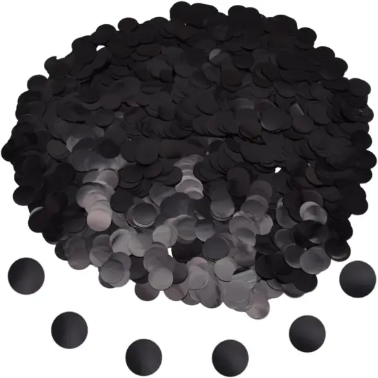50g/1.76oz Metallic Glitter Foil Confetti 15mm Black Round Confetti Glitter Table Circle Dots Confetti Throwing Sequins for Party Decorations (Black/ZX-YX) {1}