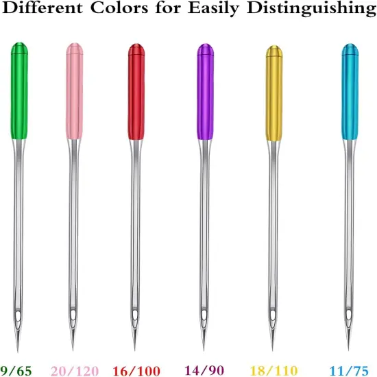 30 Pieces Sewing Machine Needles HAX1 130/705H Universal Regular Point Flat Shank Sewing Needle Compatible with Singer, Brother,Janome,Pfaff and Other Brand (Blue Size 11-30PCS) {3}