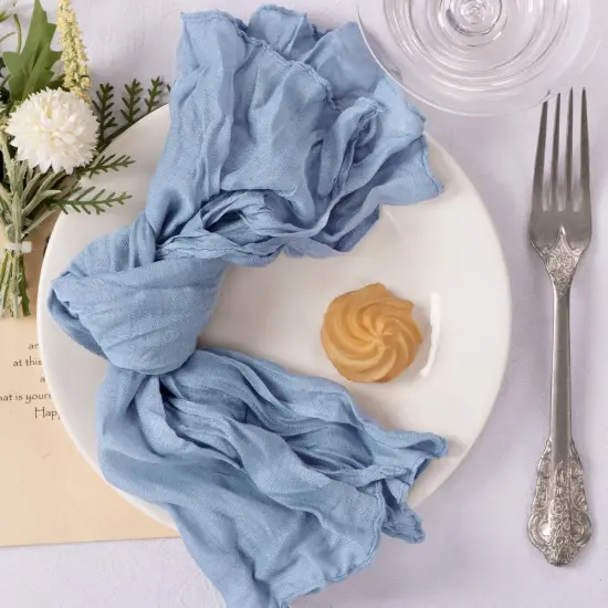 60 Pack Cheesecloth Napkins Dusty Blue Wedding Napkins 21"x21" Boho Reusable Napkins in Bulk for Easter Wedding Bridal Baby Shower Events Table Decor {2}