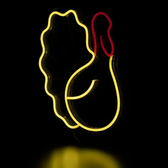 Northlight LED Turkey Neon Lighted Thanksgiving Wall or Window Decoration - 15" Yellow {6}