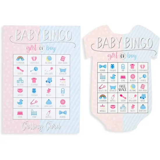 Gender Reveal Bingo Game Set, Party Supplies (38 Pieces) {4}