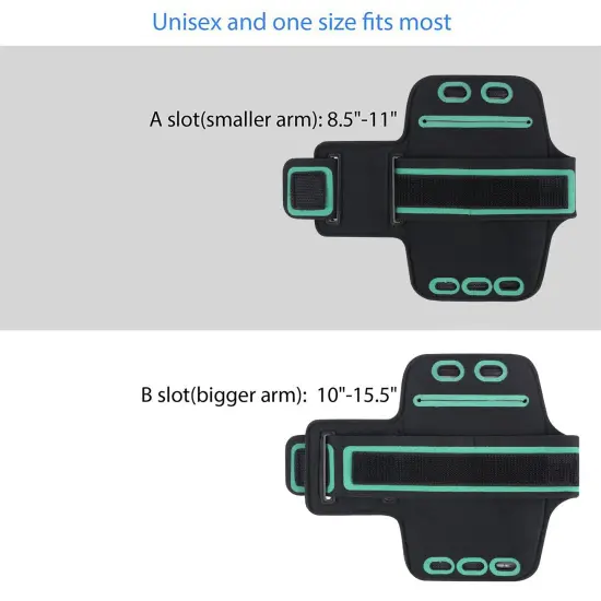 Insten Running Armband Cell Phone Holder for iPhone 15/15 Pro/14/14 Pro/13/13 Pro/12/12 Pro/11/11 Pro/X (up to 6.25") Black {3}