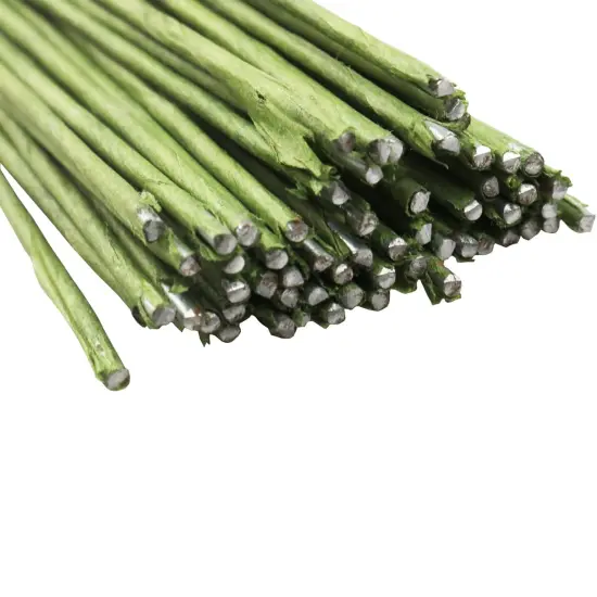 50 Pieces 18 Gauge Green Paper Covered Floral Wire Stems for DIY Crafts, Artificial Flower Arrangements 16 inch Floral Wire {3}