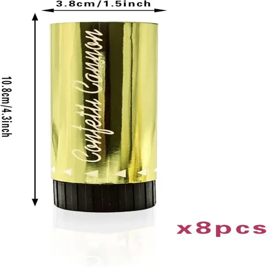 8 PCS Confetti Poppers Cannons for Gender Reveal Wedding Birthday Graduation Baby Shower Anniversary Christmas New Year's Kids Fun Party Supplies Decorations and Favors (Pink + Gold) {2}