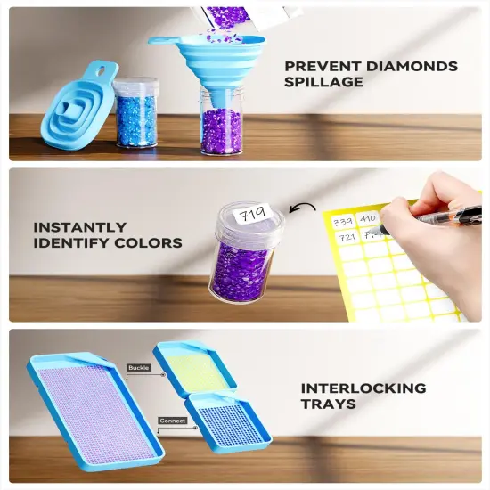 60 Slots Storage Container for Diamond Art Kits for Adults,Portable Bead Storage Boxes for Diamond Painting Accessories and Tools {5}