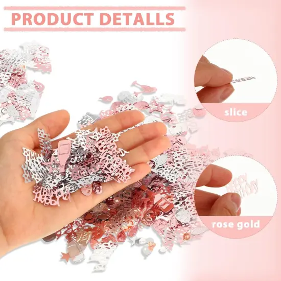Happy Birthday Confetti Birthday Cake Confetti Metallic Foil Balloon Confetti Table Scatter Confetti Birthday Confetti for Table Balloon Cake Birthday Party Decoration Supplies {4}