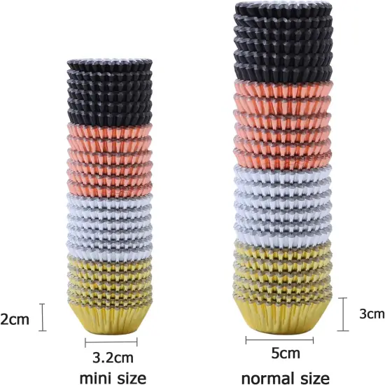 600 Pieces 1.25 Inch Mini Size Foil Metallic Cupcake Liners Muffin Paper Cases Baking Cups {3}