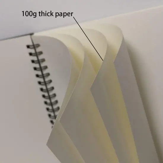 B5 Spiral Notebook/Spiral Journal Unruled/ Sketchbook, 100gsm Thick Blank Paper & Hard Kraft Cover, 65 Sheets (130 Pages), 3-Pack, 10.5" x 7.2", Blue {3}